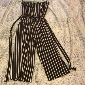 Striped overalls